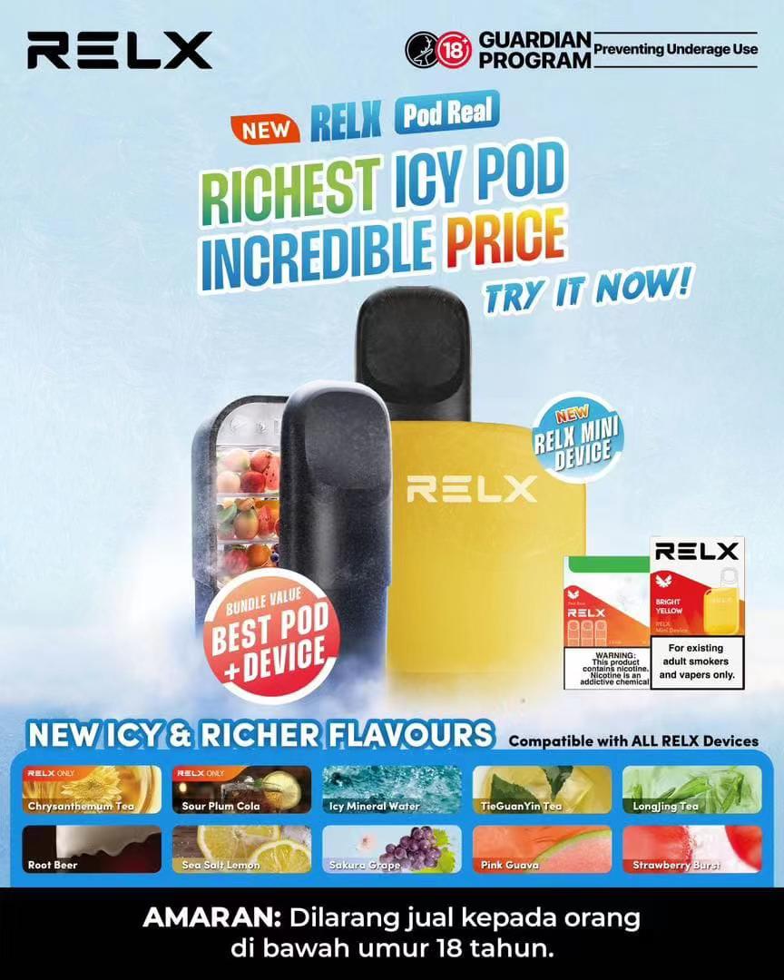 RELX V4 POD REAL - 3 POD PACK - Best Vape Online Store in Malaysia